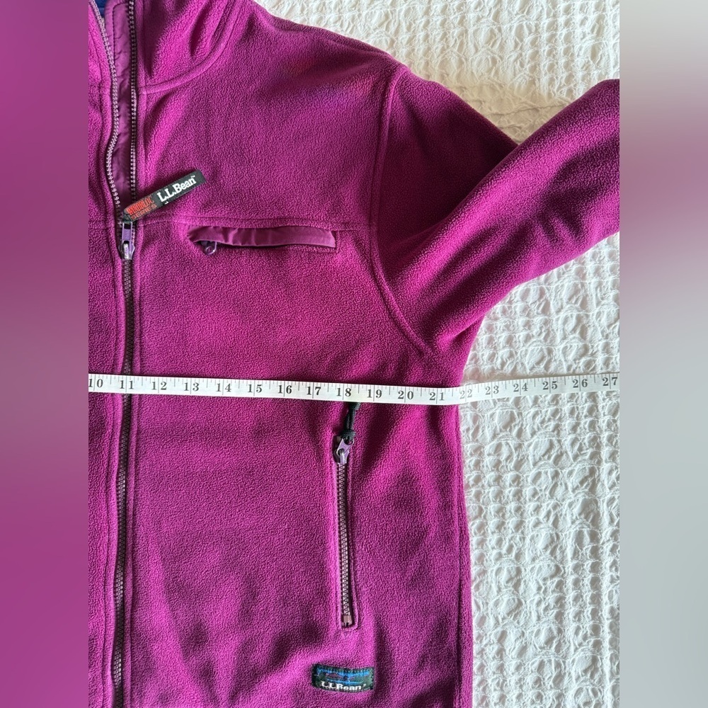 L.L.Bean Vintage Jacket Polartec Full Zip Magenta/Blue Women’s M Gorpcore Winter - Picture 12 of 16